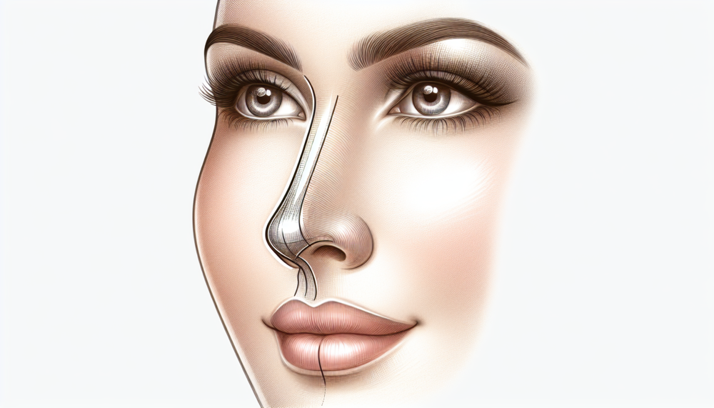 Illustration of a balanced facial profile after nose tip surgery